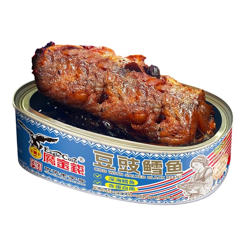 鹰金钱正宗豆豉梅菜鳕鱼罐头海鲜熟食即食罐头深海鳕鱼小鱼罐头
