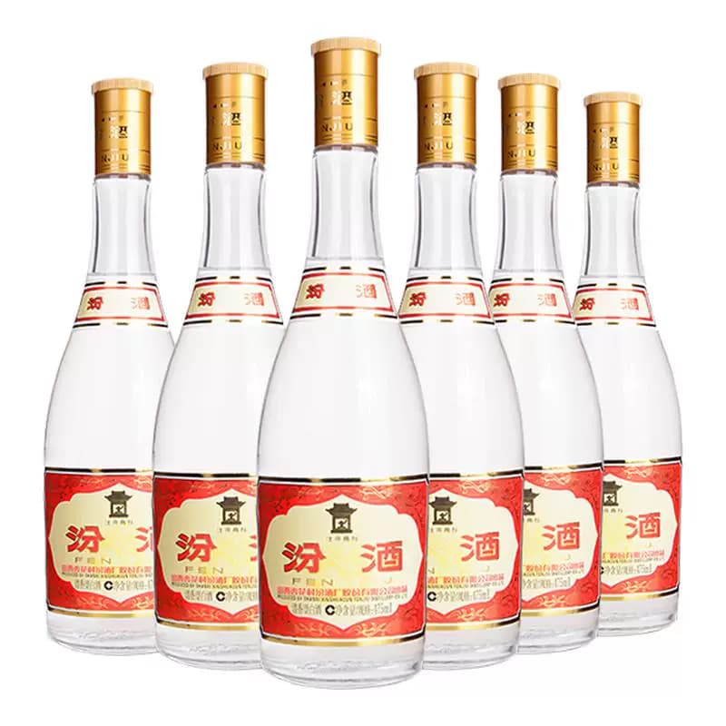 汾酒官方旗舰 山西杏花村汾酒53度黄盖玻汾475mL*6瓶泡酒专用白酒
