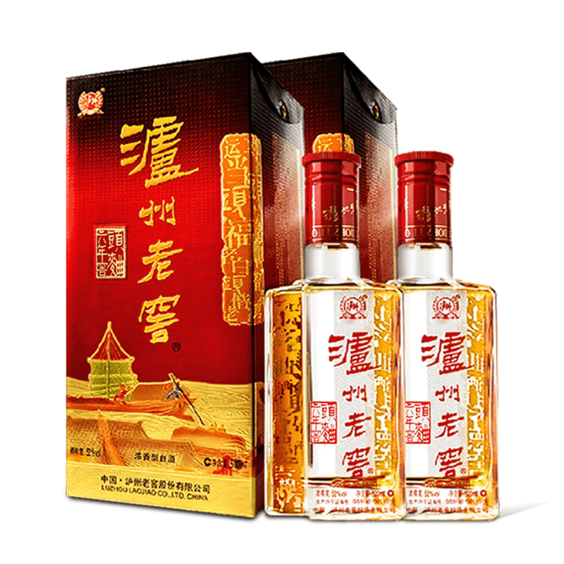 泸州老窖六年窖头曲52度500ml*2瓶浓香型高度白酒【含礼袋】