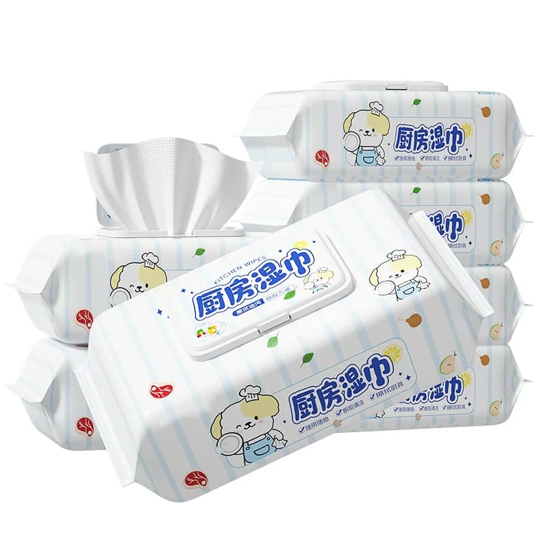 大包厨房湿巾去污去油家用加大加厚擦油烟机湿纸巾清洁抹布