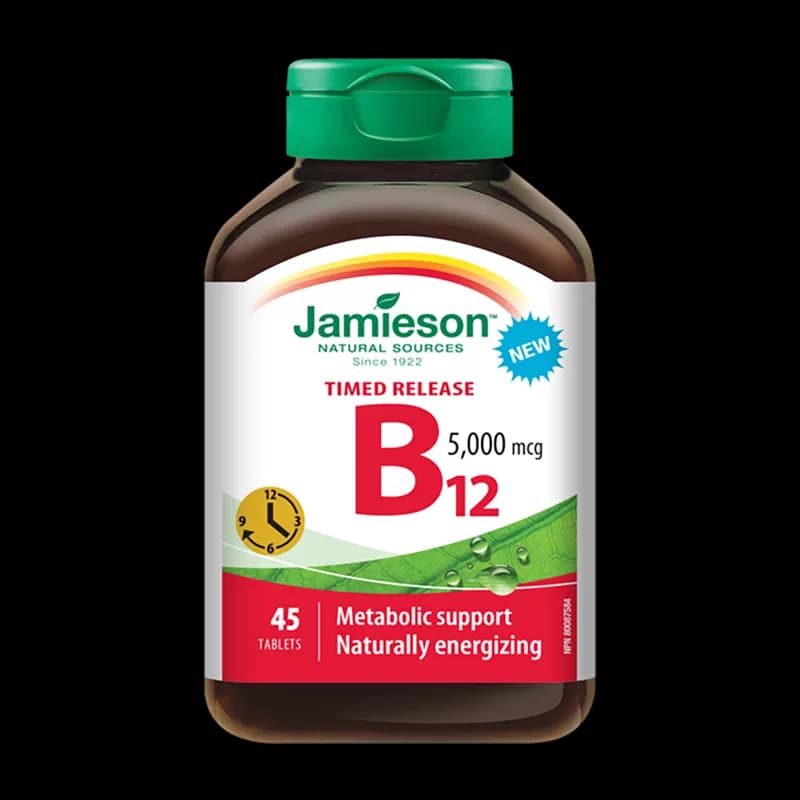Jamieson健美生维生素B12维B氰钴胺5000mcgB族缓释型vb12吸收叶酸