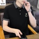 啄木鸟95棉质夏季男款翻领POLO衫男短袖商务休闲修身刺绣T恤上衣 1