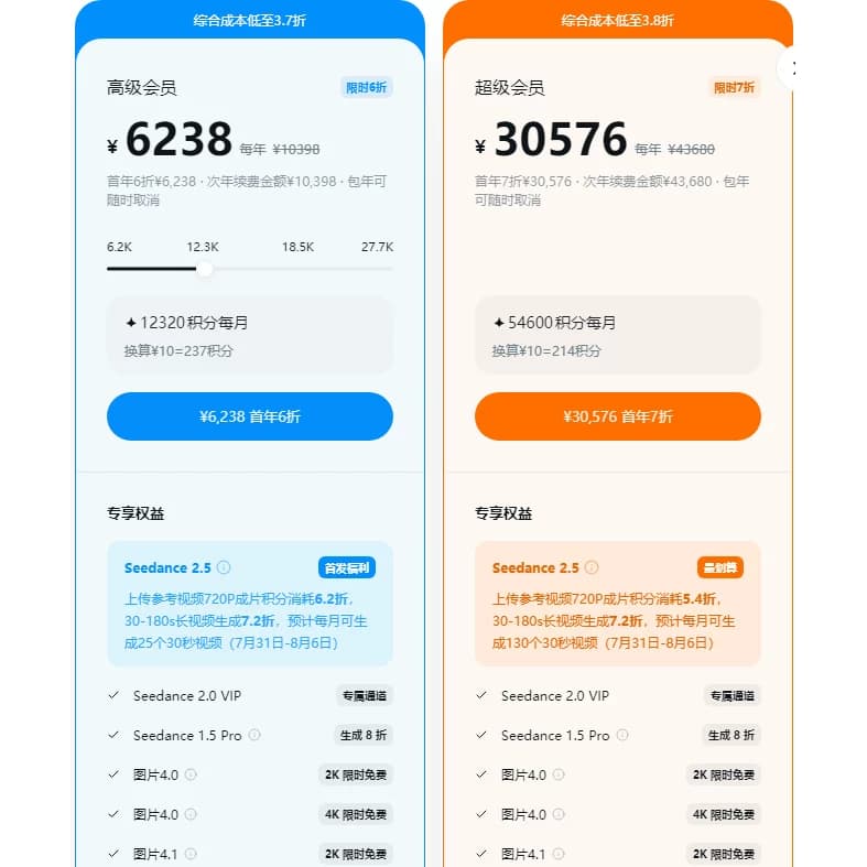 可开票 即梦ai会员54600积分超级会员年卡12个月租号成品号非充值