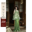 Atelier Onepire|苔痕格·松弛禅意风大摆格纹绿套装 1