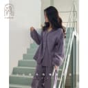 妮狄娅睡衣女春季纯棉纱布长袖开衫花卉法式田园风春秋家居服套装 3