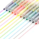 点石三角杆荧光笔12色记号笔简约学生划重点标记笔套装柔色手账笔 4