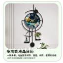 现代大气客厅钟表夜光挂钟格栅背景墙创意装饰时钟挂墙壁餐厅灯画 4
