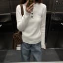 LK STORE LKOD秋冬新款毛衣亨利领刺绣字母针织衫辣妹美式长袖 3