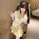 【四叶草】蕾丝花边jk制服水手服正版原创收腰学院风百褶短裙套装 3