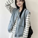 韩版休闲牛仔马甲女2026夏季外穿单排扣圆领减龄时髦坎肩背心上衣 4