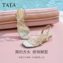 TATA他她仙女系列一字带凉鞋女外穿气质假日粗跟罗马鞋子2026新款 4