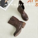 【王小毒】红茶摩卡●4cm厚底美拉德短靴女真皮复古手工擦色骑士 4