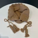 新款红色镂空针织帽子女秋冬旅行拍照显脸小包头帽流苏手工毛线帽 4