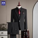 罗蒙新郎西服套装男士商务正装高级感修身小西装伴郎订婚结婚礼服 5