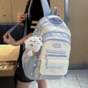 小清新多层大容量高中学生书包初中生轻便电脑双肩包女小学生背包 4