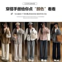 唐狮DESSO秋冬新款糯米裤高腰垂感宽松加绒直筒阔腿裤无口袋 5