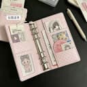 韩系粉色波点A6活页本ins高颜值皮质笔记本记事本学生便携手账本 3