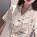 夏季2026新款清新韩系纯棉睡衣女蕾丝温柔可爱透气家居服翻领外穿 3