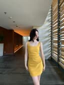 alex stevens肯豆方领褶皱收腰吊带连衣裙性感包臀裙女秋夏季裙子 4