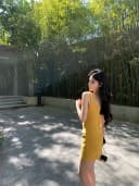 alex stevens肯豆方领褶皱收腰吊带连衣裙性感包臀裙女秋夏季裙子 3