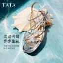TATA他她仙女系列一字带凉鞋女外穿气质假日粗跟罗马鞋子2026新款 3