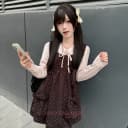 【胡桃夹子】莓喵jk原创新款整套衬衫花苞背带连衣裙学院风春秋冬 4