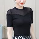 2026夏季性感摩登舞上衣女短袖国标交谊小衫镶钻拉丁舞服装练功服 4