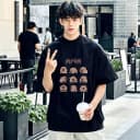 MYJU官方正品夏季情侣纯棉短袖26新款T恤男女圆领短袖成人H 3