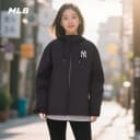 MLB官方 男女情侣大LOGO连帽防泼水夹克外套25秋冬新款WJB80 2