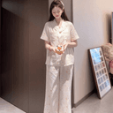 夏季2026新款清新韩系纯棉睡衣女蕾丝温柔可爱透气家居服翻领外穿 5
