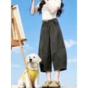 慵懒风灰色工装牛仔裤女夏季新款高街宽松显瘦高腰阔腿休闲八分裤 5