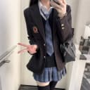 妙氏西装9件套JK外套春款jk制服2026年新款正版原创西服格裙套装 3