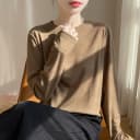 莱赛尔天丝短袖T恤女26春夏薄款圆领针织毛衣宽松长袖打底衫上衣 4
