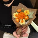 手工针织毛线小花束生日毕业礼物成品仿真花永生花编织手捧花礼盒 2