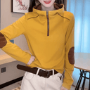 2026秋冬德绒保暖打底衫女连帽洋气半拉链拼色长袖女显瘦气质上衣 3