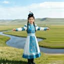 蒙古袍女童儿童蒙古服装女孩蒙古服小孩蒙古小孩幼儿园演出表演服 3