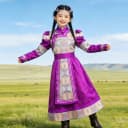 蒙古袍女童儿童蒙古服装女孩蒙古服小孩蒙古小孩幼儿园演出表演服 2