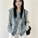 韩版休闲牛仔马甲女2026夏季外穿单排扣圆领减龄时髦坎肩背心上衣 2
