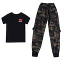 杨丽萍广场舞运动装新款军绿色t恤女迷彩工装裤套装水兵舞演出服 5