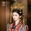 新款中式婚礼凤冠奢华圆冠头饰明制凤冠配饰新娘明制汉服结婚饰品 2