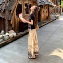法式复古民族风旅游套装女2026新款镂空针织上衣印花半身裙两件套 3