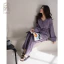 妮狄娅睡衣女春季纯棉纱布长袖开衫花卉法式田园风春秋家居服套装 4