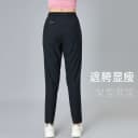 运动长裤女夏季小直筒高腰显瘦晨跑健身服大码宽松休闲跑步速干裤 4