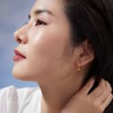 周六福黄金耳饰女计价足金5G金无极金珠耳环女友节日礼物 4