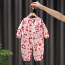 秋冬宝宝罩衣爬行服婴儿一体护衣儿童连体全身防水防脏爬爬服哈服 2