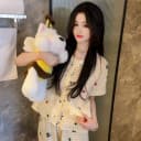 睡衣女2026夏季新款休闲显瘦可爱纯棉熊猫短袖外穿宽松家居服套装 4