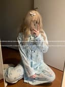 盖式茵熊【暴力熊泛用兔】秋季棉长袖睡衣卡通外穿家居服水色套装 4
