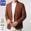 罗蒙春夏季新款亚麻休闲西服男士薄款透气商务爸爸西装高级感外套 5