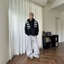 DHSS美式街头字母贴布刺绣麂皮连帽卫衣男女宽松高级感开衫外套 2