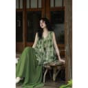 Atelier Onepire|苔痕格·松弛禅意风大摆格纹绿套装 2